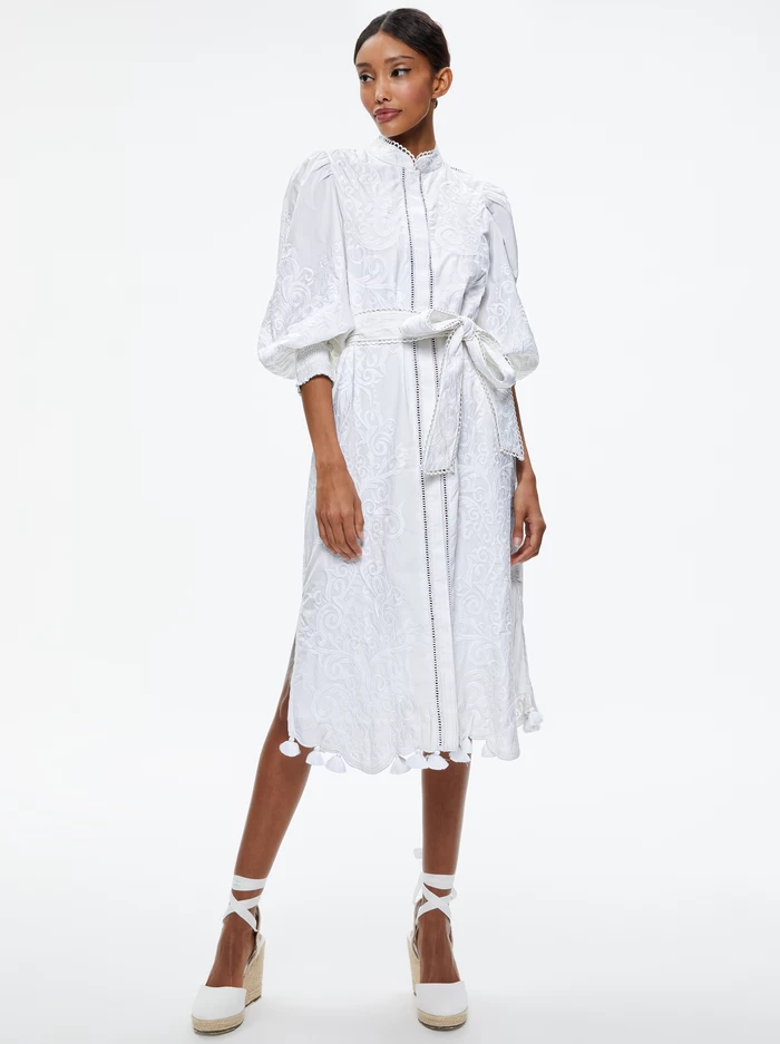 SHANLEY EMBROIDERED BUTTON FRONT MIDI DRESS 6 SHANLEY EMBROIDERED BUTTON FRONT MIDI DRESS - Image 4