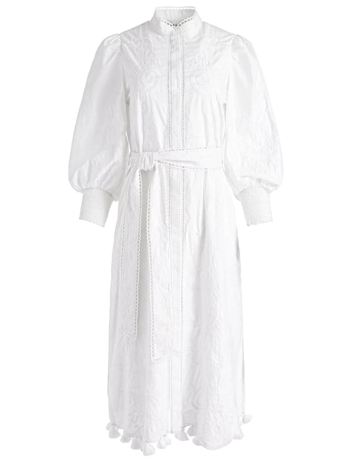 SHANLEY EMBROIDERED BUTTON FRONT MIDI DRESS 7 SHANLEY EMBROIDERED BUTTON FRONT MIDI DRESS - Image 5