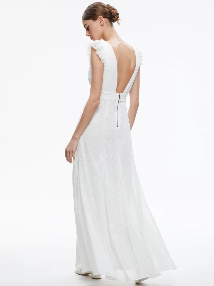 VANNA V-NECK RUFFLE SLEEVE MAXI DRESS 3 VANNA V-NECK RUFFLE SLEEVE MAXI DRESS