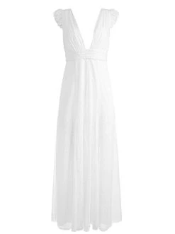 VANNA V-NECK RUFFLE SLEEVE MAXI DRESS 13 VANNA V-NECK RUFFLE SLEEVE MAXI DRESS -Alice And Olivia CC305K13508A100 06