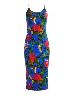 DELORA SPAGHETTI STRAP FITTED MIDI DRESS -Alice And Olivia CC305P07520Q432 06