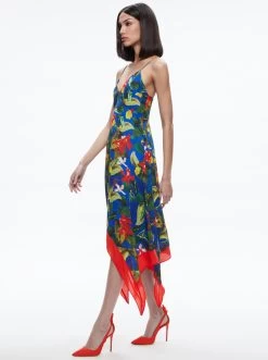 KAYSON V-NECK HANDKERCHIEF HEM DRESS 10 KAYSON V-NECK HANDKERCHIEF HEM DRESS -Alice And Olivia CC305P18517Q432 05