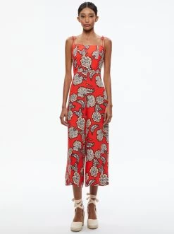 JOSIE WIDE LEG TIE STRAP JUMSPUIT -Alice And Olivia CC305P32803M621 03
