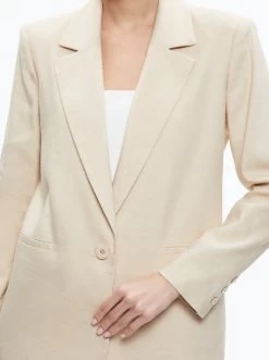 DENNY LINEN NOTCH COLLAR BOYFRIEND BLAZER -Alice And Olivia CC305R06201A301 04