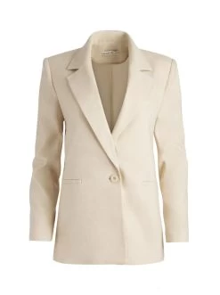 DENNY LINEN NOTCH COLLAR BOYFRIEND BLAZER -Alice And Olivia CC305R06201A301 06