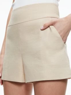 DONALD LINEN HIGH WAISTED SHORT 10 DONALD LINEN HIGH WAISTED SHORT -Alice And Olivia CC305R06606A301 04