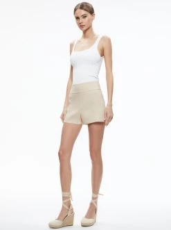 DONALD LINEN HIGH WAISTED SHORT 11 DONALD LINEN HIGH WAISTED SHORT -Alice And Olivia CC305R06606A301 05