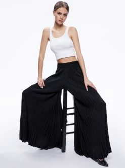 COPEN PLEATED WIDE LEG PANT -Alice And Olivia CC306006103A001 05