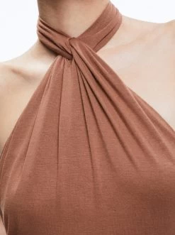 AMAYA HALTER NECK HIGH SLIT DRESS 9 AMAYA HALTER NECK HIGH SLIT DRESS -Alice And Olivia CC306066505Z940 04