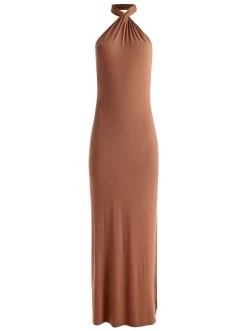 AMAYA HALTER NECK HIGH SLIT DRESS 11 AMAYA HALTER NECK HIGH SLIT DRESS -Alice And Olivia CC306066505Z940 06