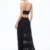 CALI EMBROIDERED TIERED MAXI SKIRT