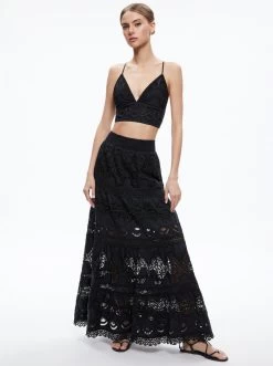 CALI EMBROIDERED TIERED MAXI SKIRT 8 CALI EMBROIDERED TIERED MAXI SKIRT -Alice And Olivia CC306D15301A001 03