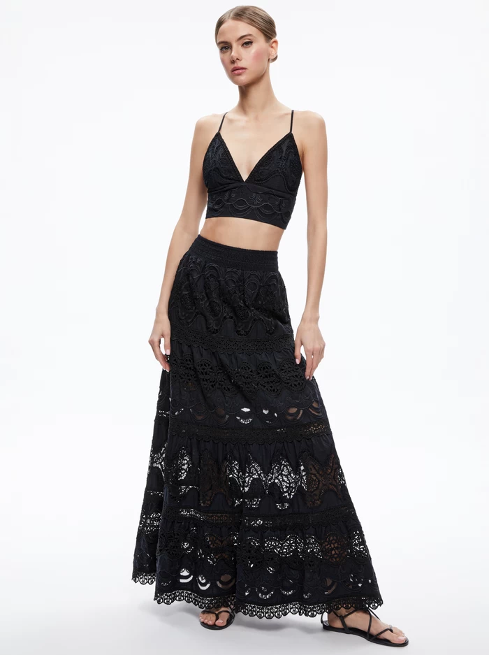 CALI EMBROIDERED TIERED MAXI SKIRT 4 CALI EMBROIDERED TIERED MAXI SKIRT - Image 2