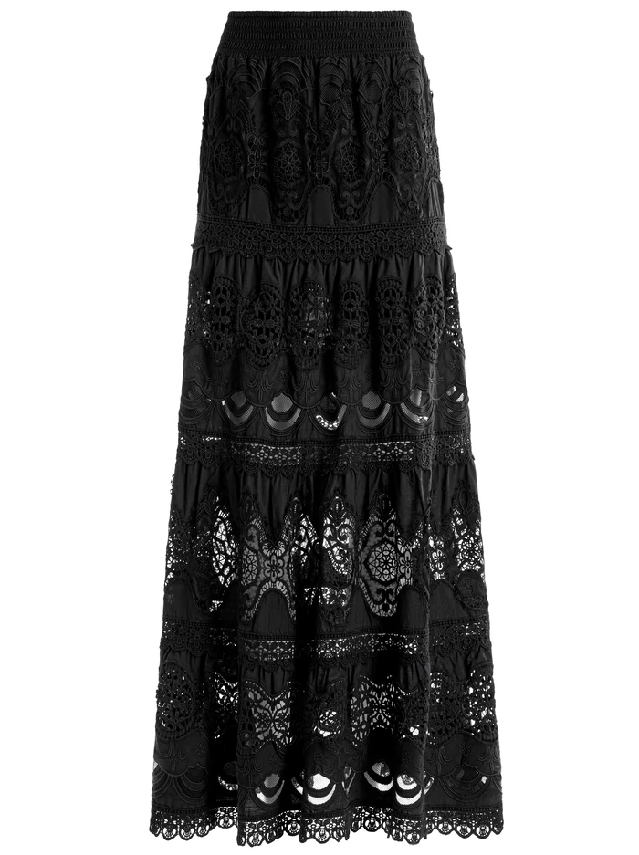 CALI EMBROIDERED TIERED MAXI SKIRT 7 CALI EMBROIDERED TIERED MAXI SKIRT - Image 5