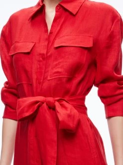 KEARA LINEN MAXI SHIRT DRESS 8 KEARA LINEN MAXI SHIRT DRESS -Alice And Olivia CC306G03504M601 04
