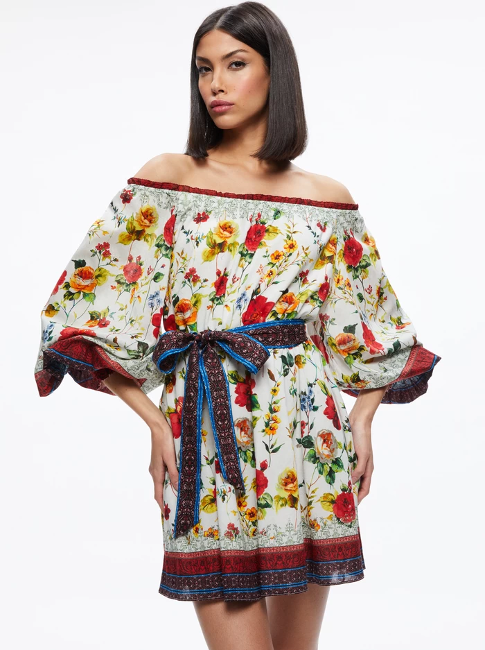 MARY OFF SHOULDER TIE BELT DRESS 4 MARY OFF SHOULDER TIE BELT DRESS - Image 2