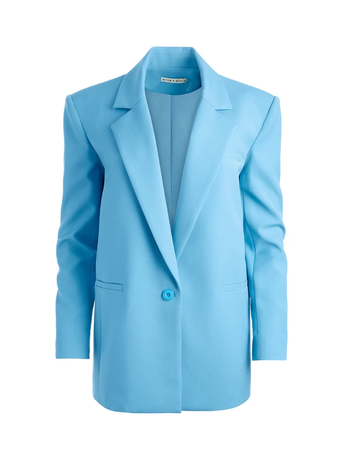SHAN STRONG SHOULDER RUCHED SLEEVE BLAZER 6 SHAN STRONG SHOULDER RUCHED SLEEVE BLAZER - Image 4