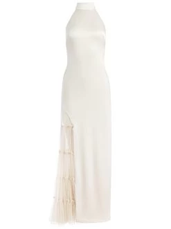RYN SLIT TULLE PANEL MAXI DRESS 12 RYN SLIT TULLE PANEL MAXI DRESS -Alice And Olivia CC307205519ZA81 06