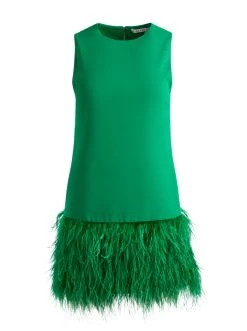 COLEY FEATHER TRIM MINI DRESS -Alice And Olivia CC307801520S301 06