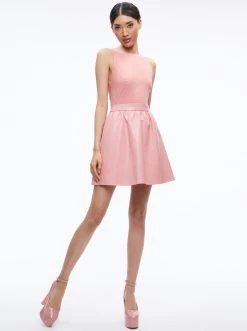 CHARA VEGAN LEATHER CROC MINI DRESS 10 CHARA VEGAN LEATHER CROC MINI DRESS -Alice And Olivia CC307I08515A661 05