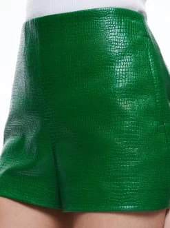BRIALLEN VEGAN LEATHER CROC SHORT -Alice And Olivia CC307I08601S301 04