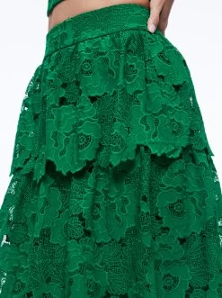 JIA EYELET TIERED RUFFLE MAXI SKIRT -Alice And Olivia CC307L11301S301 04