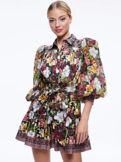 TIFFIE PUFF SLEEVE MINI DRESS -Alice And Olivia CC307P82509D076 03