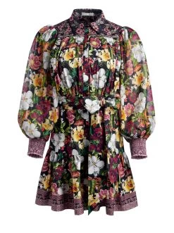 TIFFIE PUFF SLEEVE MINI DRESS -Alice And Olivia CC307P82509D076 06