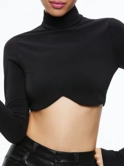 MELANGE CURVED CROPPED TURTLENECK -Alice And Olivia CC308301003A001 04