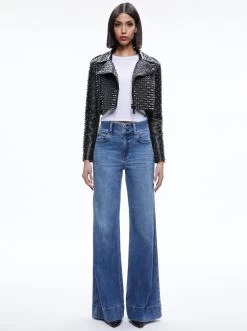 KRISHNA CROPPED MOTO LEATHER JACKET -Alice And Olivia CC308H06214A001 05