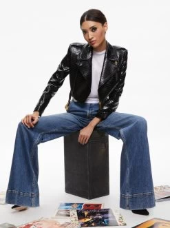 KRISHNA CROPPED MOTO VEGAN LEATHER JACKET
