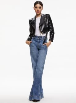 KRISHNA CROPPED MOTO VEGAN LEATHER JACKET -Alice And Olivia CC308I41207A001 05