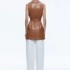 ROZLYNN VEGAN LEATHER BELTED VEST -Alice And Olivia CC308J16208Z940 02