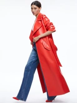 NEVADA VEGAN LEATHER TRENCH COAT -Alice And Olivia CC308J16400O624 03