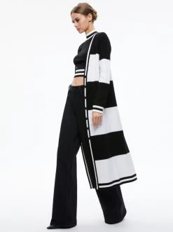 BRADFORD STRIPED LONG CARDIGAN -Alice And Olivia CC308S22700F056 05