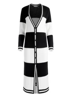 BRADFORD STRIPED LONG CARDIGAN -Alice And Olivia CC308S22700F056 06