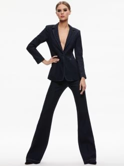 MACEY DENIM FITTED BLAZER -Alice And Olivia CD436301DKRH972 05