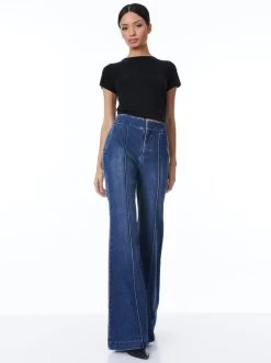 DYLAN HIGH WAISTED WIDE LEG JEAN -Alice And Olivia CD464301LVTD435 05