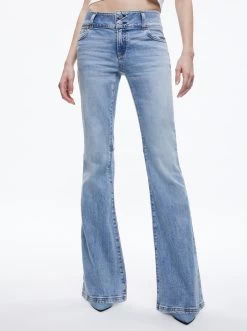 STACEY LOW RISE BELL BOTTOM JEAN -Alice And Olivia CD784301BYBM437 04