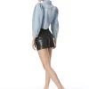 LANA PUFF SLEEVE DENIM JACKET WITH RAW HEM