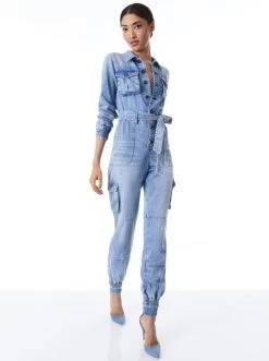 ETHA CHAMBRAY JUMPSUIT 10 ETHA CHAMBRAY JUMPSUIT -Alice And Olivia CD882116LGBG437 05