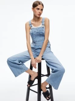 WESSON STRAIGHT LEG JEAN OVERALLS -Alice And Olivia CD901301MYBN456 03
