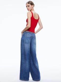 CHAZ LOW RISE BAGGY WIDE LEG JEANS