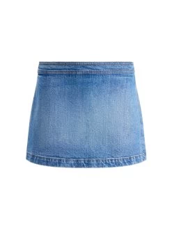 LAKELYN DENIM SKORT -Alice And Olivia CD908200IBLO476 06