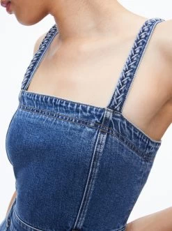 MELODY BRAIDED STRAP DENIM JUMPSUIT -Alice And Olivia CD909301LBLP476 04