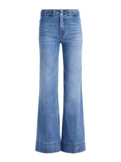 MISSY BRAIDED WAISTBAND JEAN -Alice And Olivia CD911301IBLO476 06
