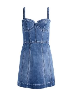 RAYLENE DENIM BUSTIER MINI DRESS -Alice And Olivia CD922301ABLN476 06