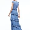CADBY DENIM RUFFLED MAXI DRESS -Alice And Olivia CD929117IBLO476 02