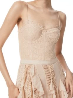 MARITZA BUSTIER ASYMMETRIC MIDI DRESS -Alice And Olivia CG302L13510B920 04