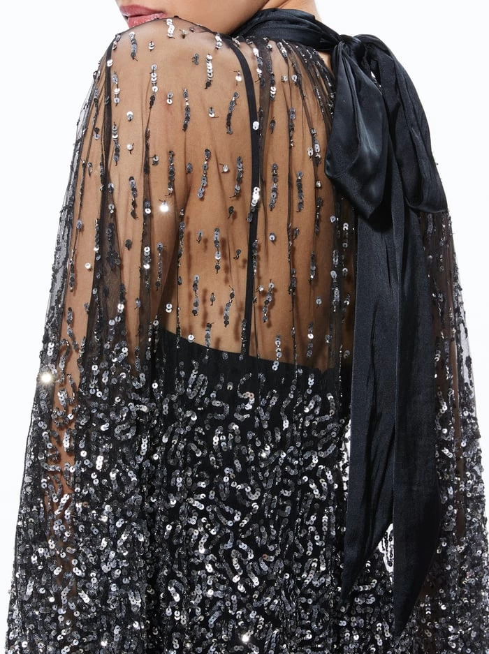 ZENON EMBELLISHED CAPE MINI DRESS 5 ZENON EMBELLISHED CAPE MINI DRESS - Image 3